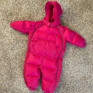 EUC 18 months Polo brand pink snow suit